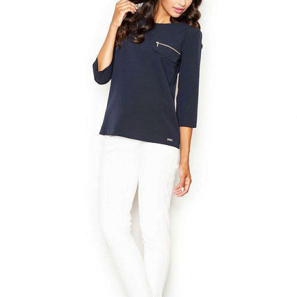 Chic Zippered Elegance Blouse by Figl - Très Elite
