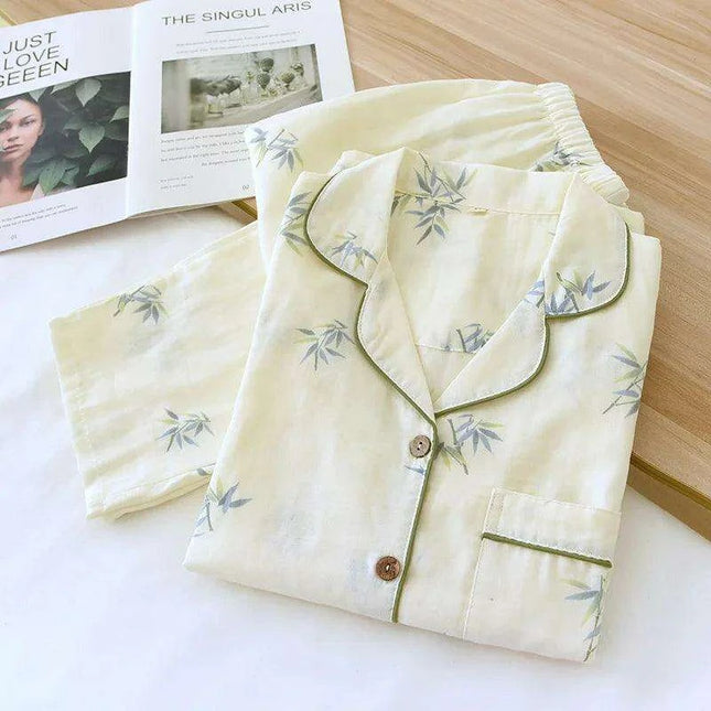 Chic and Comfy Women's Cotton Pajama Set - Breathable Long-Sleeve Sleepwear