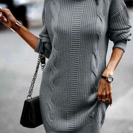Chic and Cozy Turtleneck Sweater Dress for Women - Très Elite