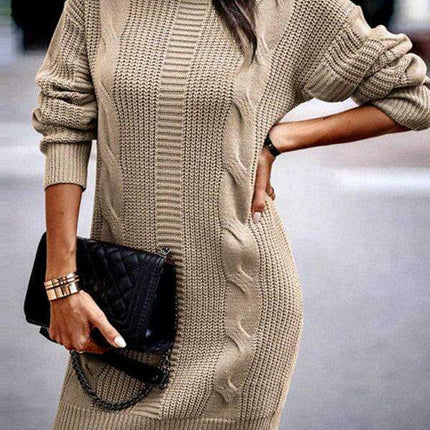 Chic and Cozy Turtleneck Sweater Dress for Women - Très Elite