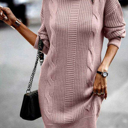 Chic and Cozy Turtleneck Sweater Dress for Women - Très Elite
