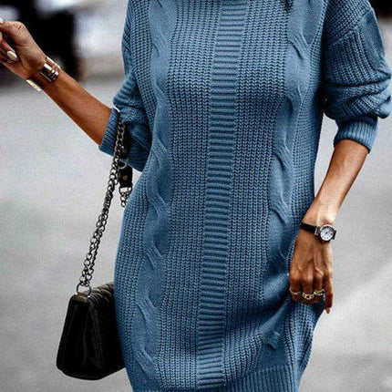 Chic and Cozy Turtleneck Sweater Dress for Women - Très Elite