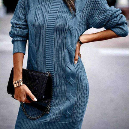Chic and Cozy Turtleneck Sweater Dress for Women - Très Elite