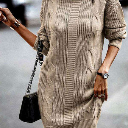 Chic and Cozy Turtleneck Sweater Dress for Women - Très Elite