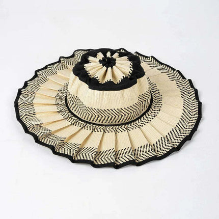Chic and Practical Foldable Straw Sun Hat with Stylish Belt - Large Brim UV Protection for Outdoor Adventures - Très Elite