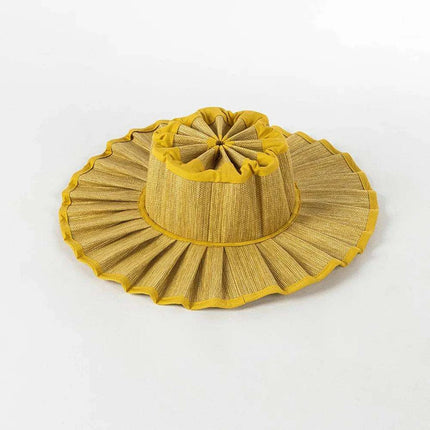 Chic and Practical Foldable Straw Sun Hat with Stylish Belt - Large Brim UV Protection for Outdoor Adventures - Très Elite