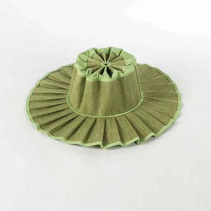Chic and Practical Foldable Straw Sun Hat with Stylish Belt - Large Brim UV Protection for Outdoor Adventures - Très Elite