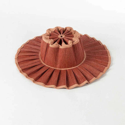 Chic and Practical Foldable Straw Sun Hat with Stylish Belt - Large Brim UV Protection for Outdoor Adventures - Très Elite