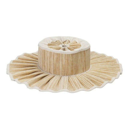 Chic and Practical Foldable Straw Sun Hat with Stylish Belt - Large Brim UV Protection for Outdoor Adventures - Très Elite