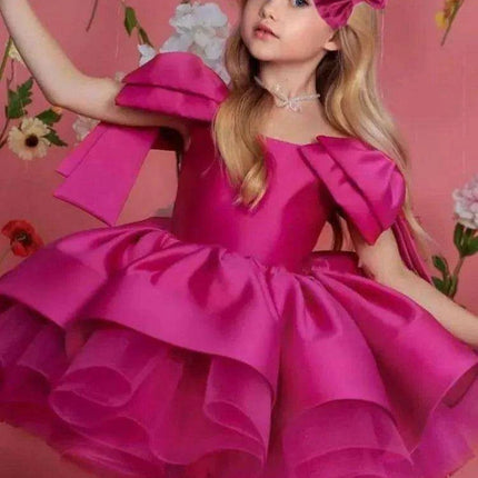 Children's Host's Performance Evening Gown - Bow Sleeveless Design - Très Elite