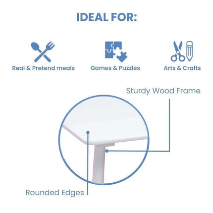 Children's Pink and White Wooden Table and Chair Set - Perfect for Creative Activities, Arts & Crafts, and Learning Fun - Très Elite