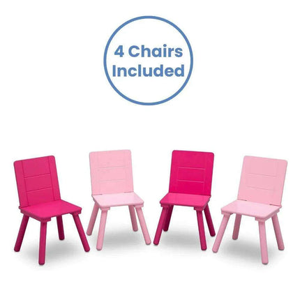 Children's Pink and White Wooden Table and Chair Set - Perfect for Creative Activities, Arts & Crafts, and Learning Fun - Très Elite