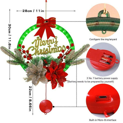 Christmas 30CM Luminous Garland Door Hanging Christmas Decorations - Très Elite