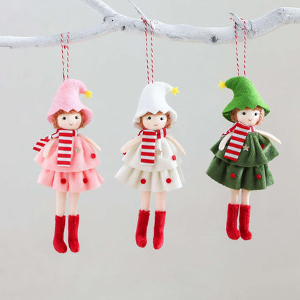 Christmas Cake Dress Girl Doll Angel Pendant - Très Elite
