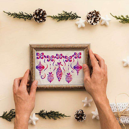 Christmas Cheer Stencils Collection: 9 Decorative 5x7 Inch Templates for Scrapbooking, Crafting, and Seasonal Decor - Très Elite