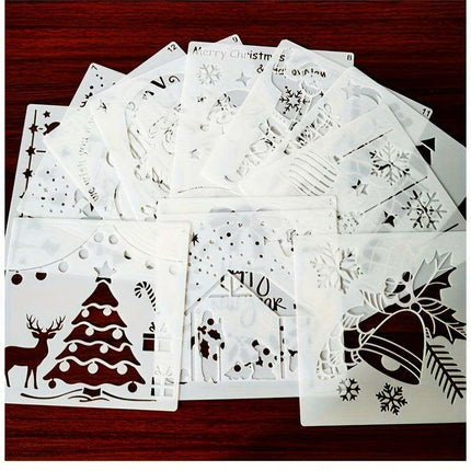 Christmas Creativity: 12-Piece Stencil Set for Festive Wall Art and DIY Decor - Très Elite