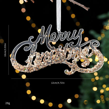 Christmas Decorations Sequined Acrylic Pendant - Très Elite