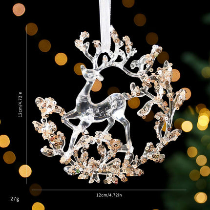 Christmas Decorations Sequined Acrylic Pendant - Très Elite