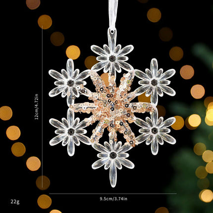 Christmas Decorations Sequined Acrylic Pendant - Très Elite