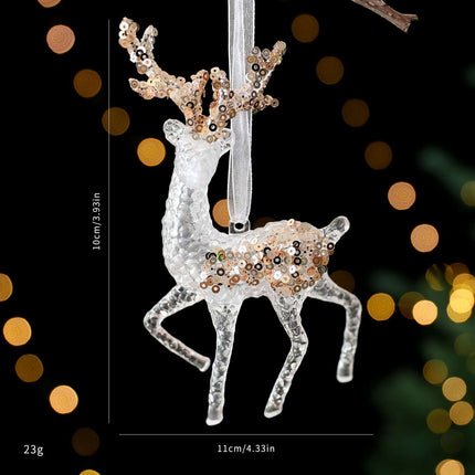 Christmas Decorations Sequined Acrylic Pendant - Très Elite