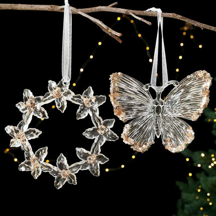 Christmas Decorations Sequined Acrylic Pendant - Très Elite