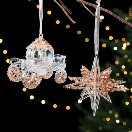 Christmas Decorations Sequined Acrylic Pendant - Très Elite