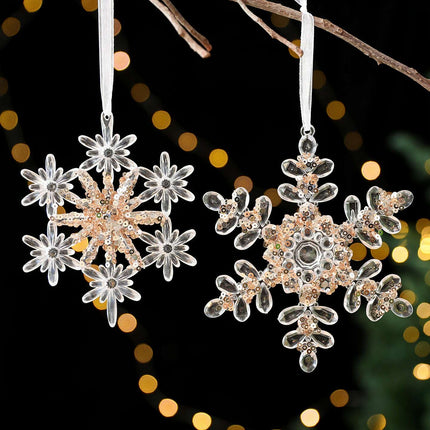 Christmas Decorations Sequined Acrylic Pendant - Très Elite
