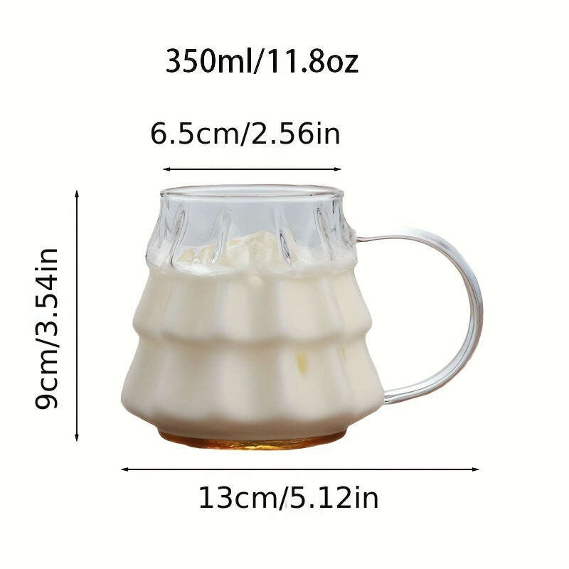 Christmas Glass Coffee Ice Transparent Mug With Handle - Très Elite