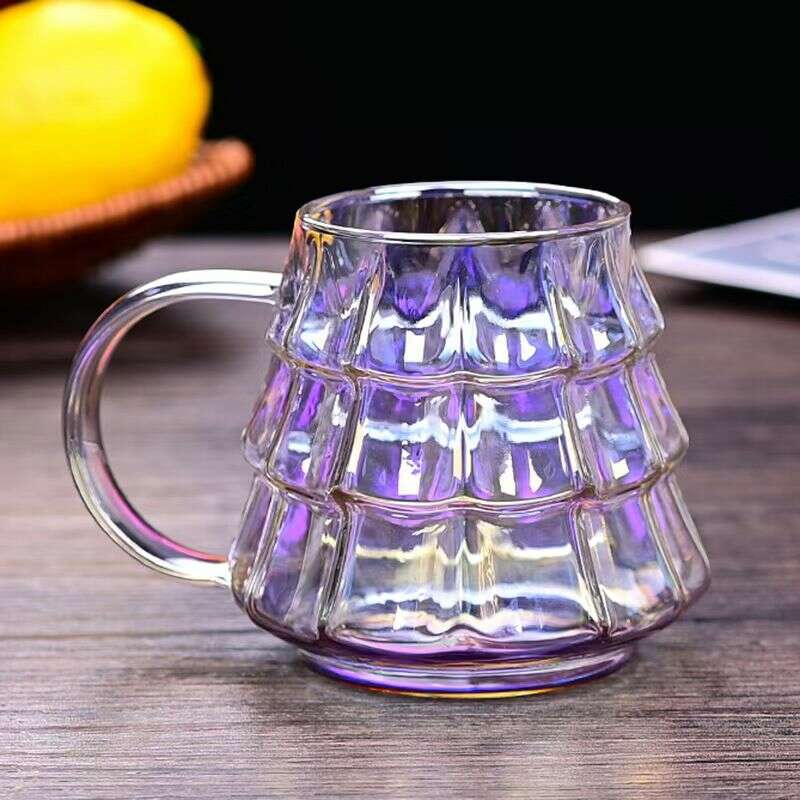 Christmas Glass Coffee Ice Transparent Mug With Handle - Très Elite