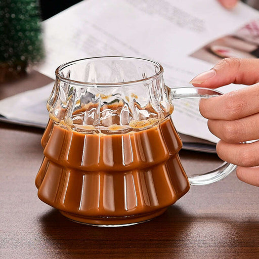 Christmas Glass Coffee Ice Transparent Mug With Handle - Très Elite