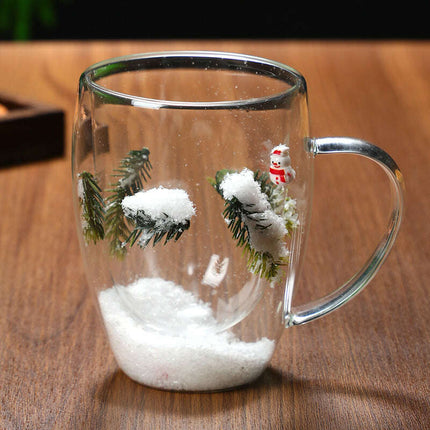 Christmas High Borosilicate Heat-resistant Double Layer Glass Cup - Très Elite