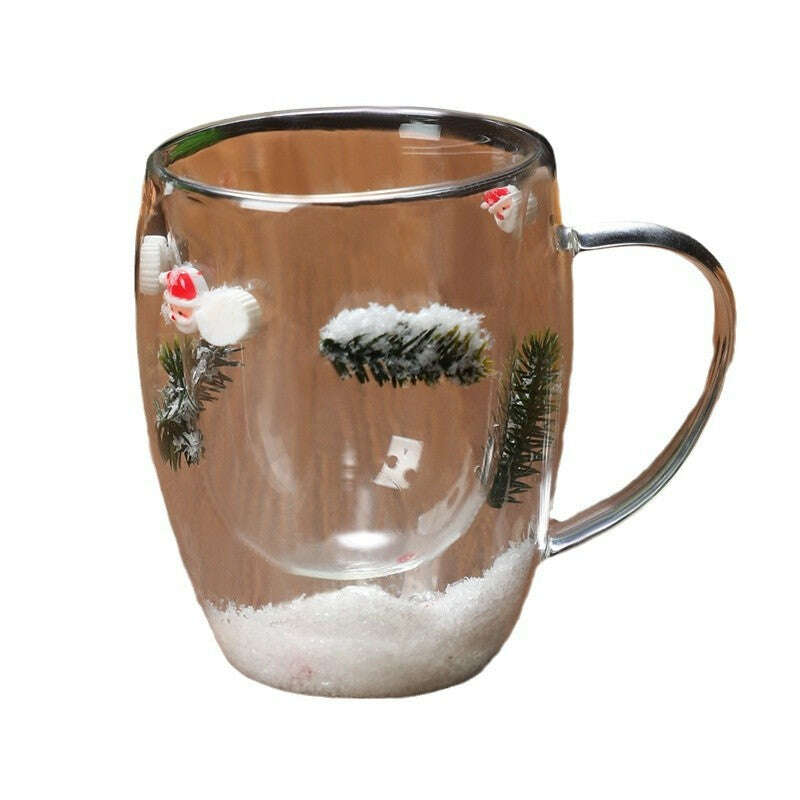 Christmas High Borosilicate Heat-resistant Double Layer Glass Cup - Très Elite