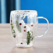Christmas High Borosilicate Heat-resistant Double Layer Glass Cup - Très Elite