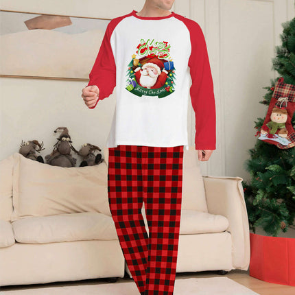 Christmas Parent-Child Clothes Set Long Sleeve T-Shirt Plaid Pants Family Matching Pajamas - Très Elite