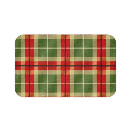 Christmas Plaid Memory Foam Bath Mat - Cozy Up Your Holiday Bathroom Decor