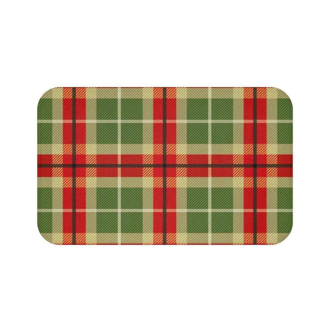 Christmas Plaid Memory Foam Bath Mat - Cozy Up Your Holiday Bathroom Decor