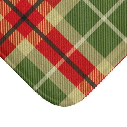 Christmas Plaid Memory Foam Bath Mat - Cozy Up Your Holiday Bathroom Decor
