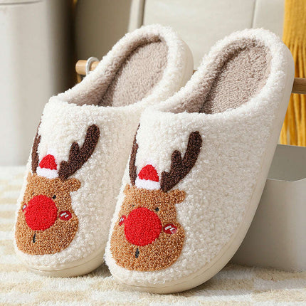 Christmas Shoes Winter Home Slippers Elk Soft Cozy Bedroom Slipper Slip On House Shoes..