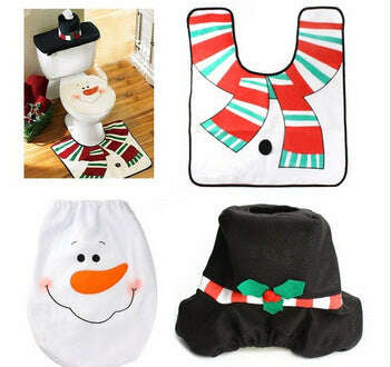 Christmas Style Printed Bathroom Toilet Set..