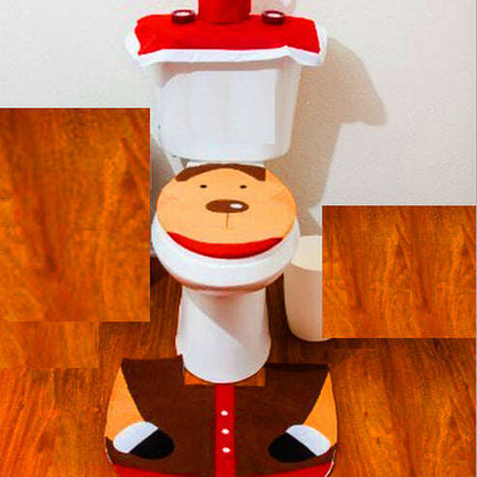 Christmas Style Printed Bathroom Toilet Set..