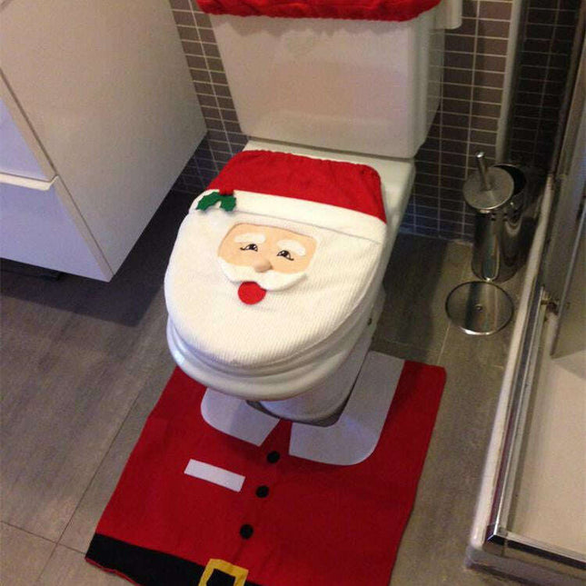 Christmas Style Printed Bathroom Toilet Set..
