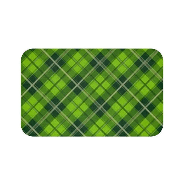 Christmas Tartan Memory Foam Bath Mat for Holiday Decor