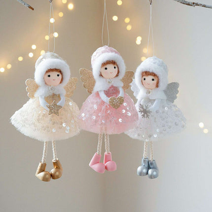 Christmas Winter Mesh Angel Big Eyes Girl Pendant - Très Elite