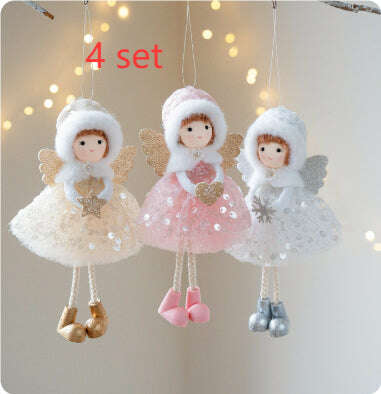 Christmas Winter Mesh Angel Big Eyes Girl Pendant..