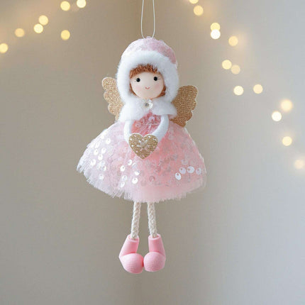 Christmas Winter Mesh Angel Big Eyes Girl Pendant - Très Elite