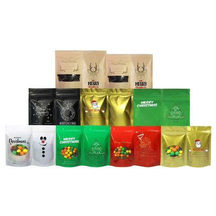 Christmas Ziplock Gift Bags Set - 50 Festive Designs for Merry Holiday Gifting..