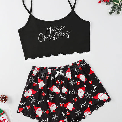 Christmas letter elk Christmas hat print sleeveless shorts simple casual two-piece home clothes. Loungewear christmas-letter-elk-christmas-hat-print-sleeveless-shorts-simple-casual-two-piece-home-clothes Clothing, Shoes & Accessories›Women›Clothing›Lingerie, Sleep & Lounge›Sleep & Lounge›Pajama Sets