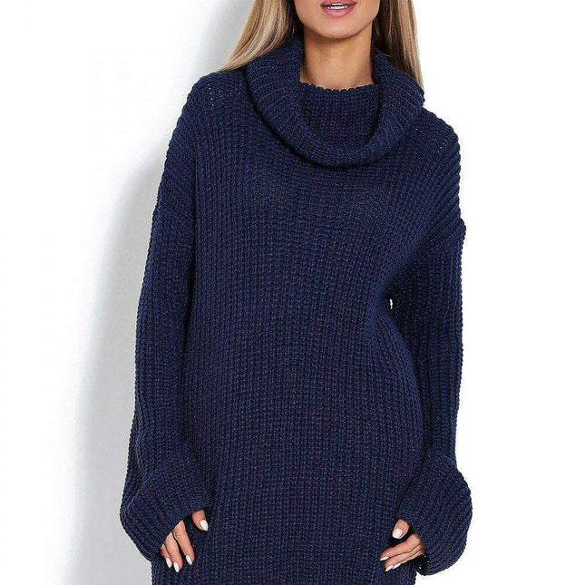 Chunky Knit Turtleneck Sweater with Bell Sleeves - Très Elite