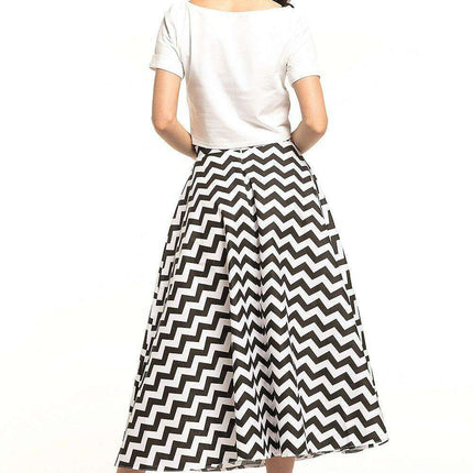 Circle Motion Midi Skirt with Zip Back Detail - Très Elite