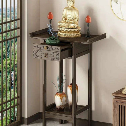 Classic Bamboo Entryway Table with Storage Drawer - Timeless Home Accent Furniture - Très Elite
